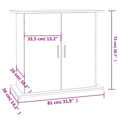 Aquarium Stand Black 81x36x73 cm Engineered Wood