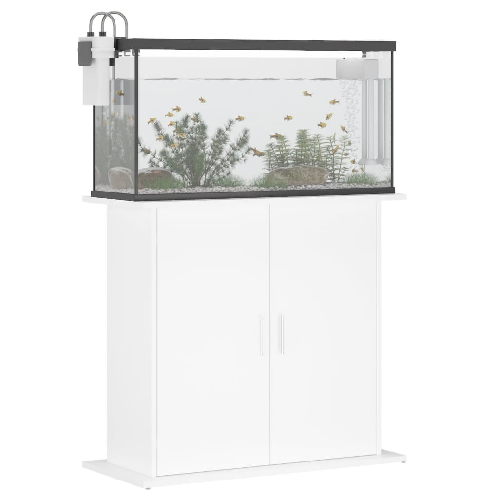 Aquarium Stand High Gloss White 81x36x73 cm Engineered Wood