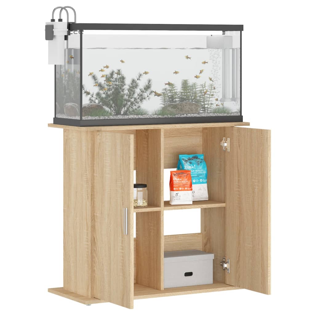 Aquarium Stand Sonoma Oak 81x36x73 cm Engineered Wood