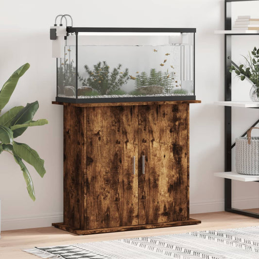 Aquarium Stand Smoked Oak 81x36x73 cm Engineered Wood