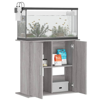 Aquarium Stand Grey Sonoma 81x36x73 cm Engineered Wood