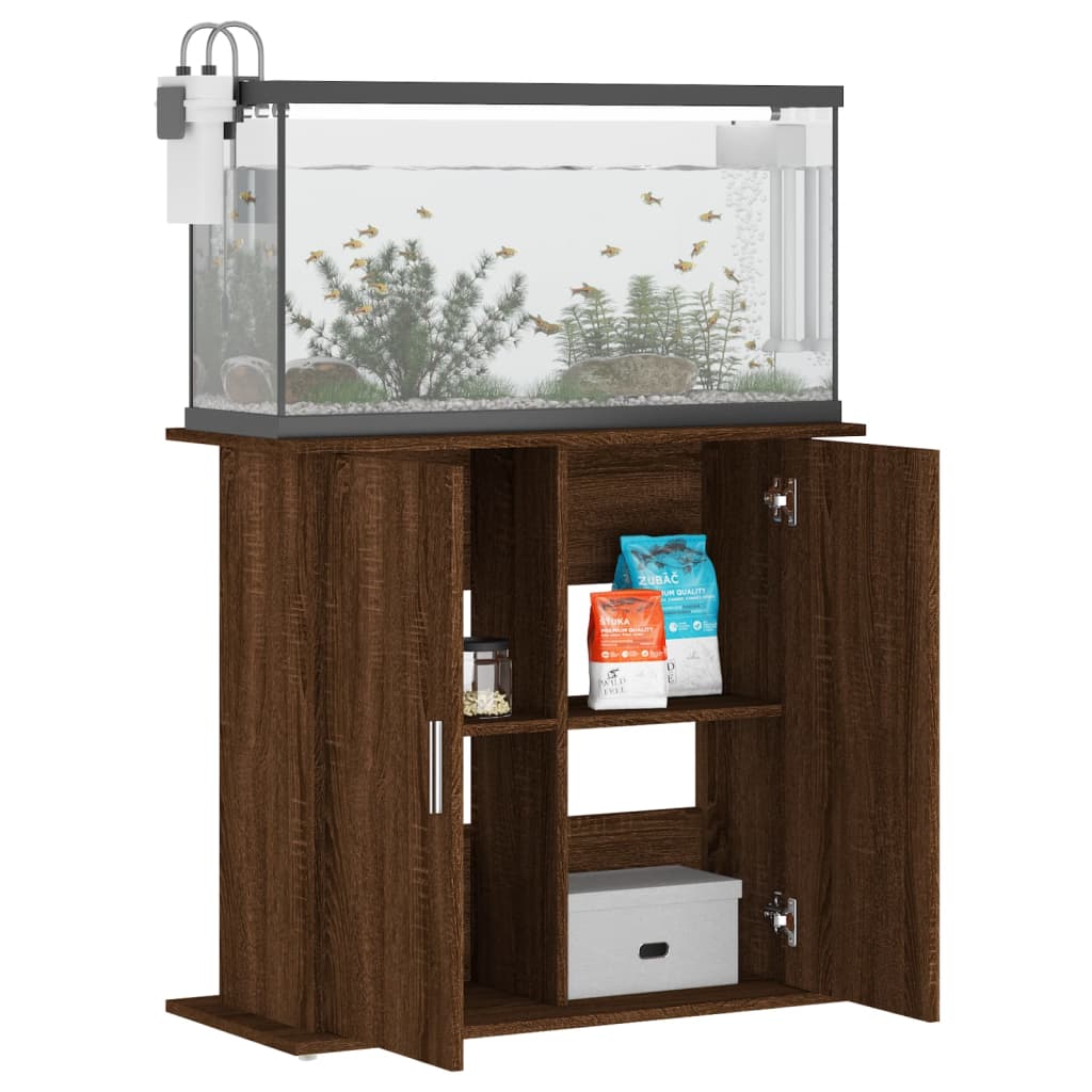 Aquarium Stand Brown Oak 81x36x73 cm Engineered Wood