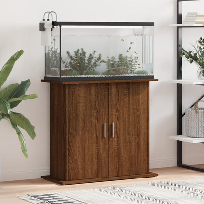 Aquarium Stand Brown Oak 81x36x73 cm Engineered Wood