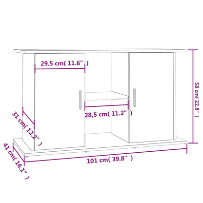 Aquarium Stand White 101x41x58 cm Engineered Wood