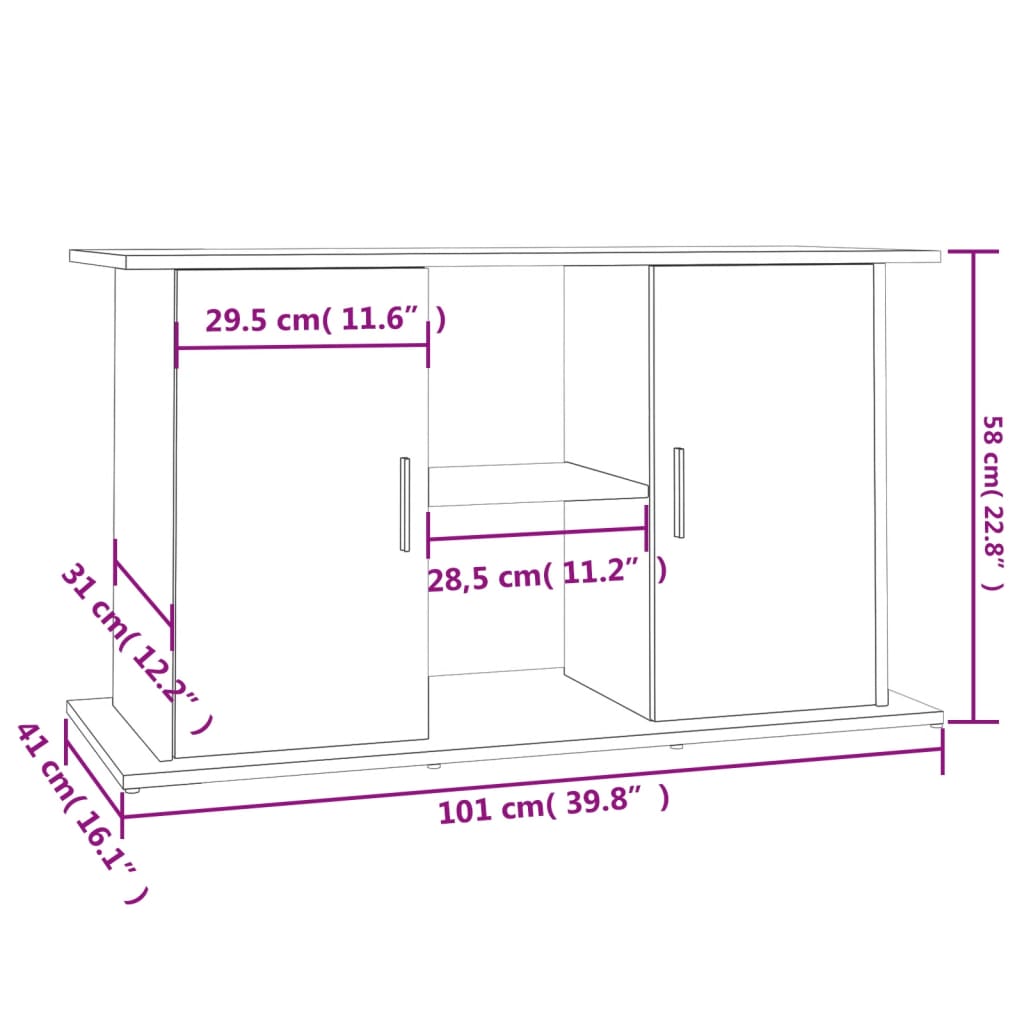 Aquarium Stand Brown Oak 101x41x58 cm Engineered Wood