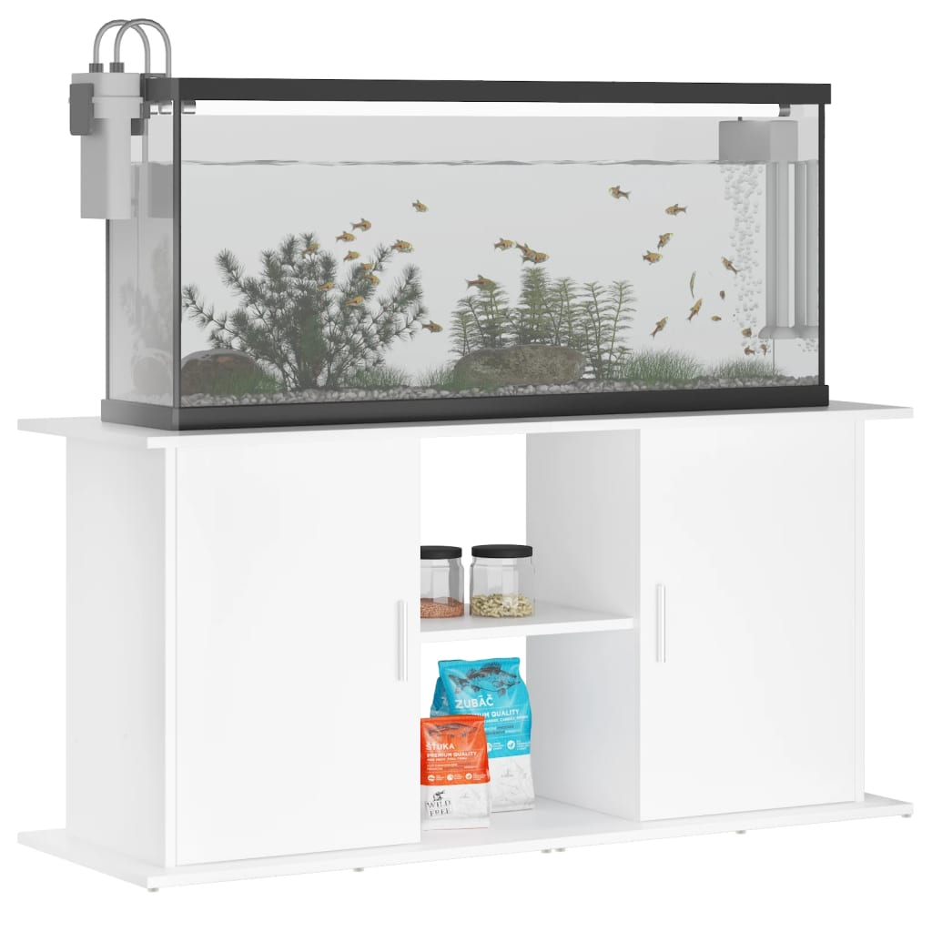 Aquarium Stand White 121x41x58 cm Engineered Wood