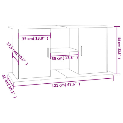 Aquarium Stand White 121x41x58 cm Engineered Wood