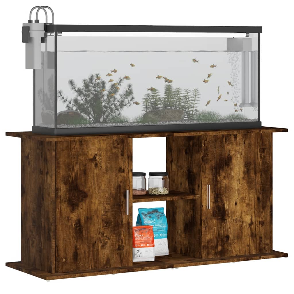 Aquarium Stand Smoked Oak 121x41x58 cm Engineered Wood