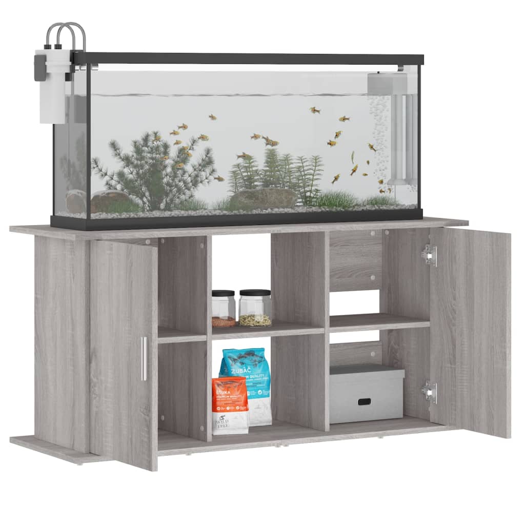 Aquarium Stand Grey Sonoma 121x41x58 cm Engineered Wood