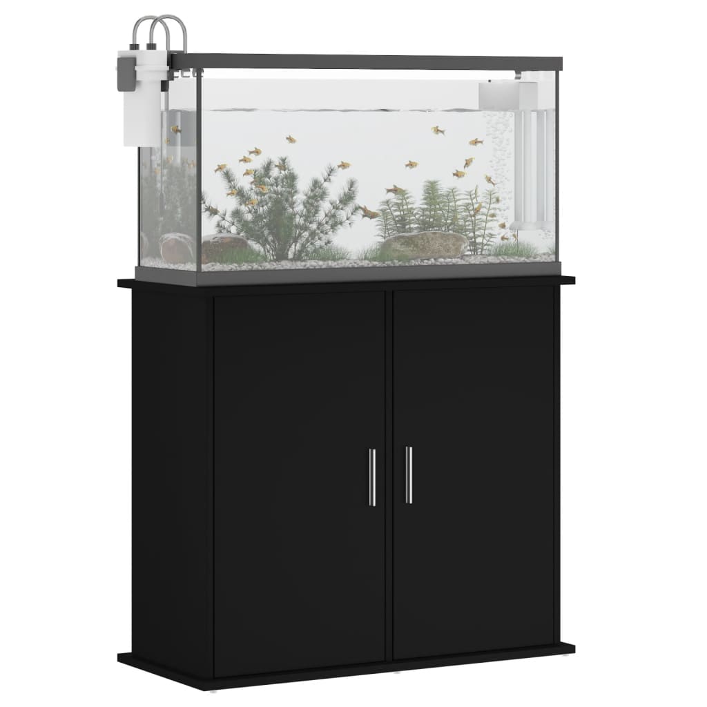 Aquarium Stand Black 81x36x73 cm Engineered Wood