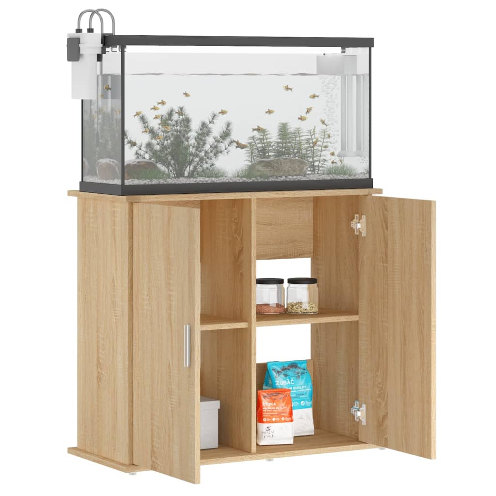 Aquarium Stand Sonoma Oak 81x36x73 cm Engineered Wood