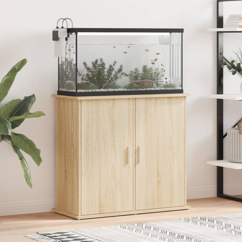 Aquarium Stand Sonoma Oak 81x36x73 cm Engineered Wood