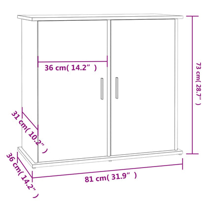 Aquarium Stand Grey Sonoma 81x36x73 cm Engineered Wood