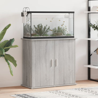 Aquarium Stand Grey Sonoma 81x36x73 cm Engineered Wood