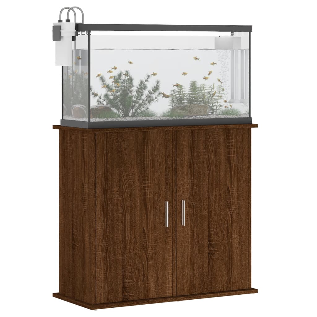 Aquarium Stand Brown Oak 81x36x73 cm Engineered Wood