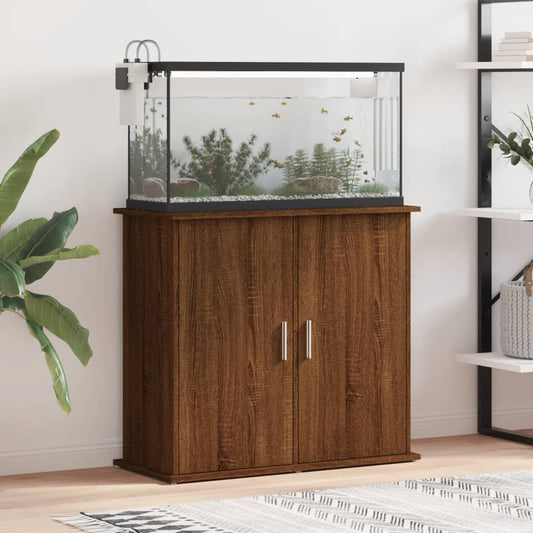 Aquarium Stand Brown Oak 81x36x73 cm Engineered Wood