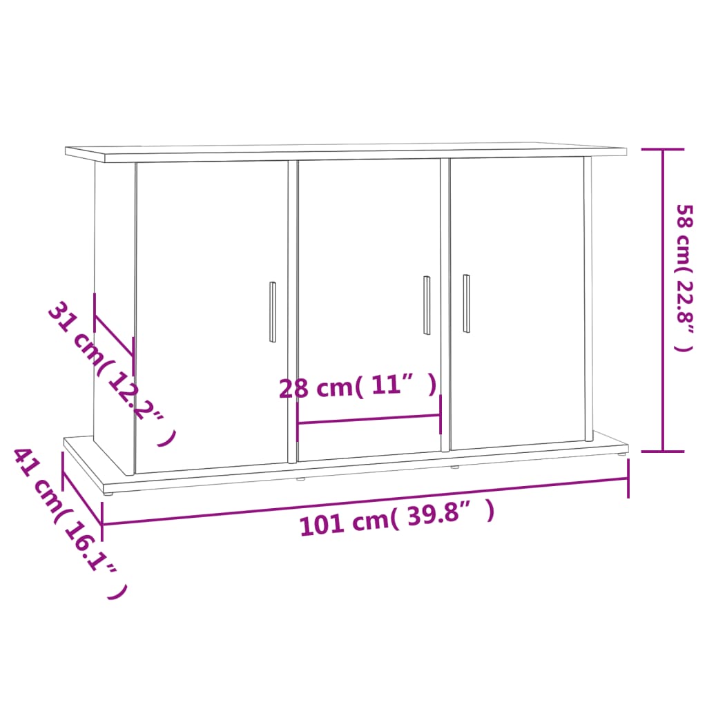 Aquarium Stand High Gloss White 101x41x58 cm Engineered Wood