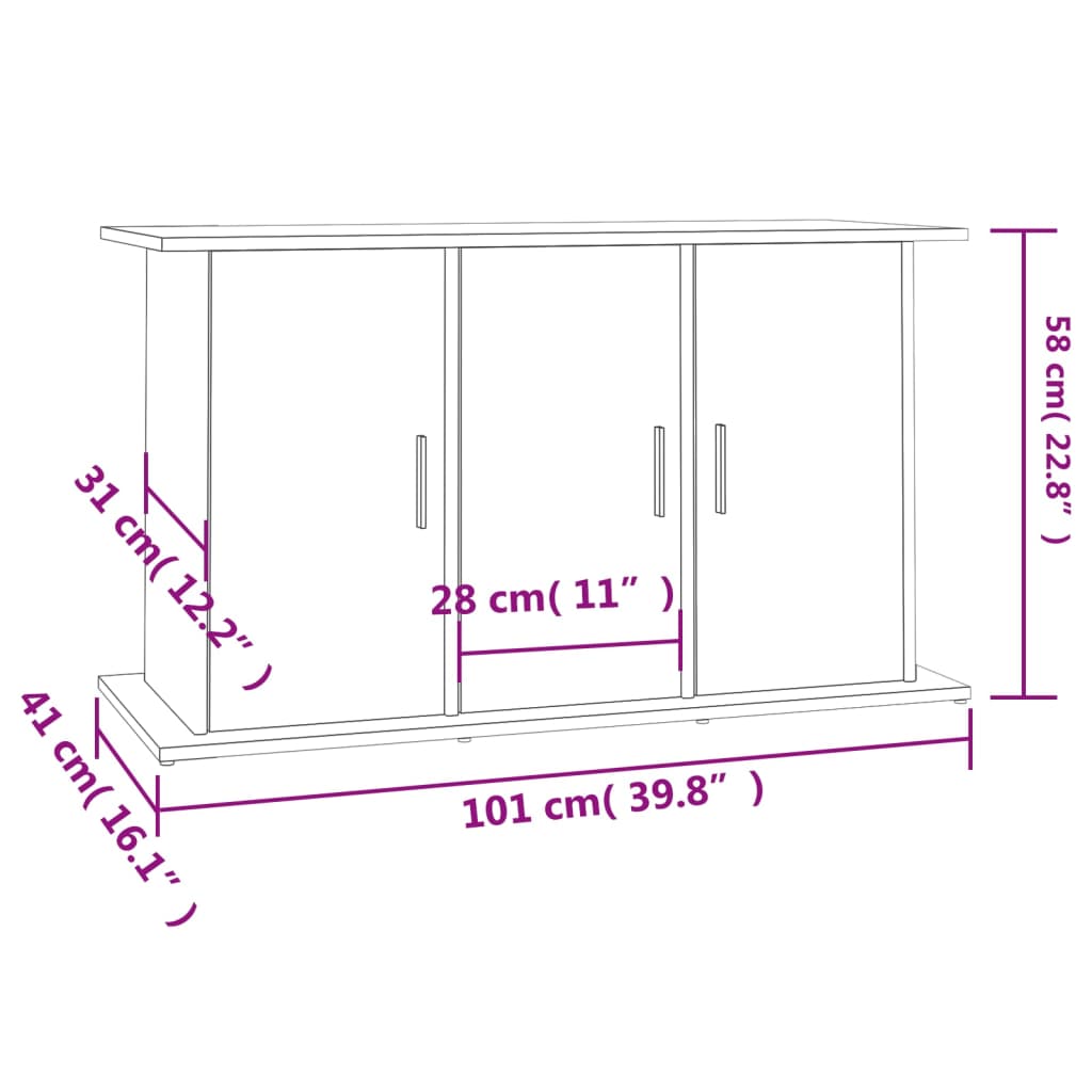 Aquarium Stand Sonoma Oak 101x41x58 cm Engineered Wood