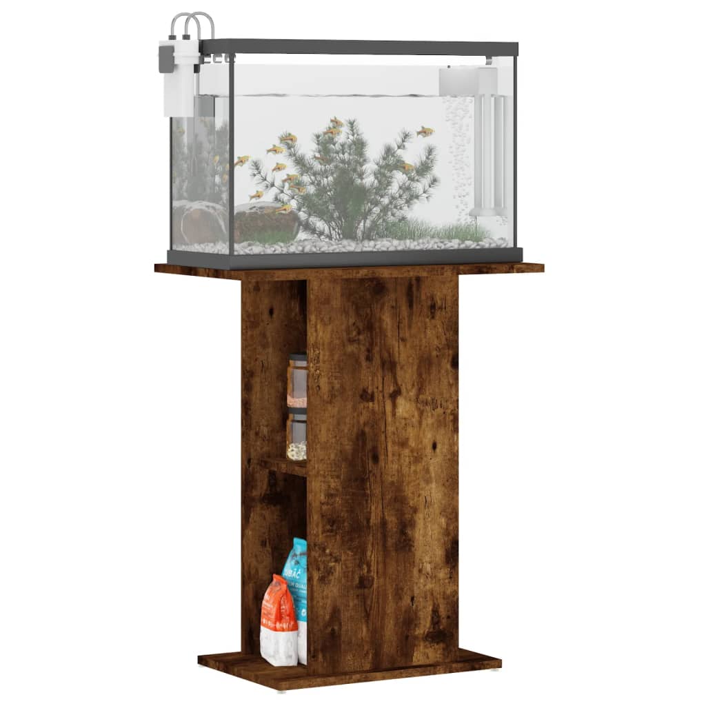 Aquarium Stand Smoked Oak 60.5x36x72.5 cm Engineered Wood