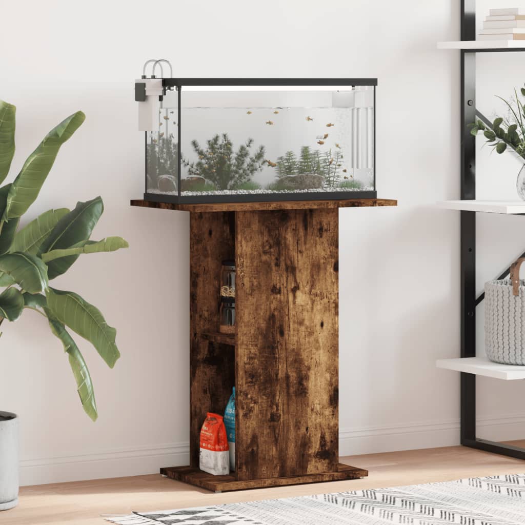 Aquarium Stand Smoked Oak 60.5x36x72.5 cm Engineered Wood