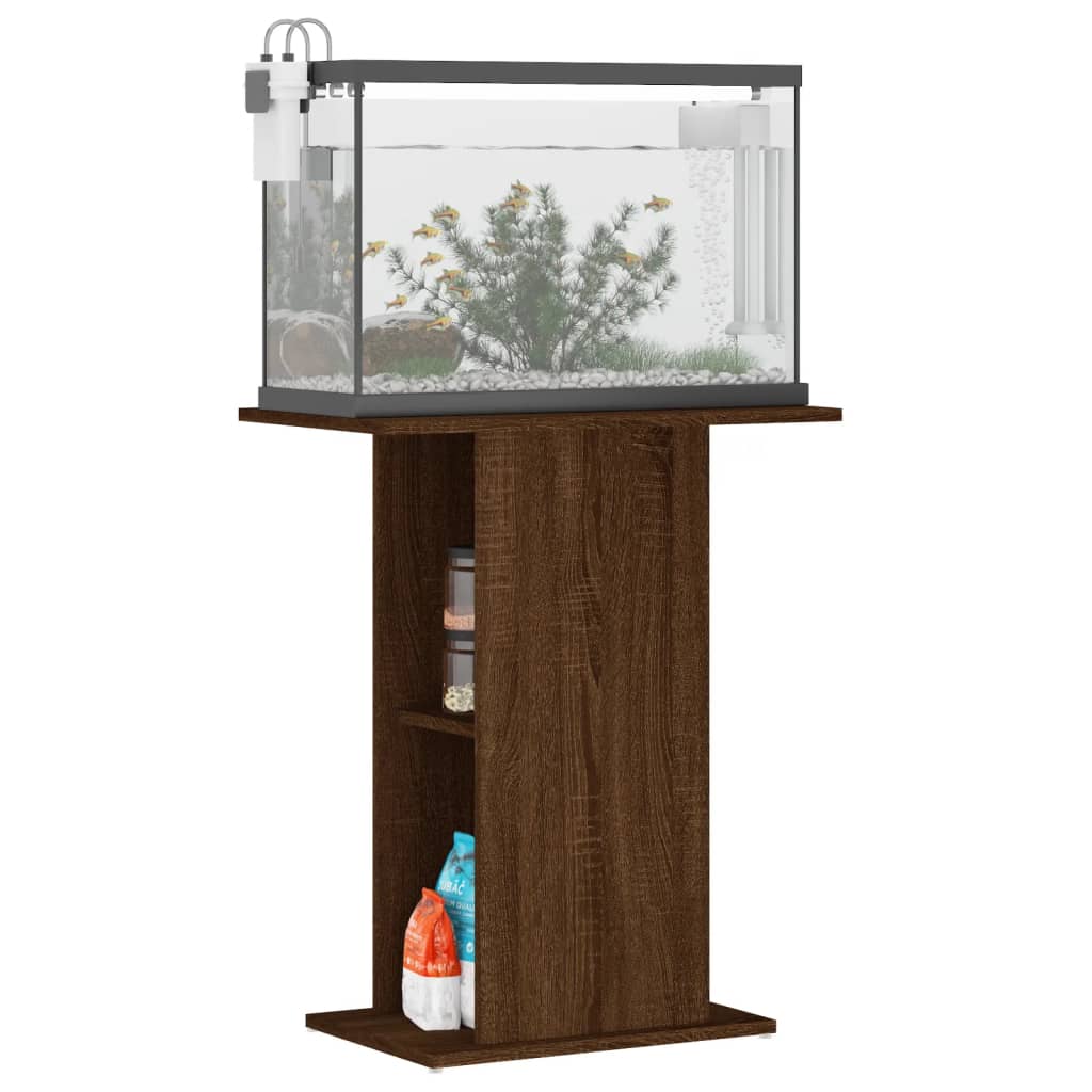 Aquarium Stand Brown Oak 60.5x36x72.5 cm Engineered Wood