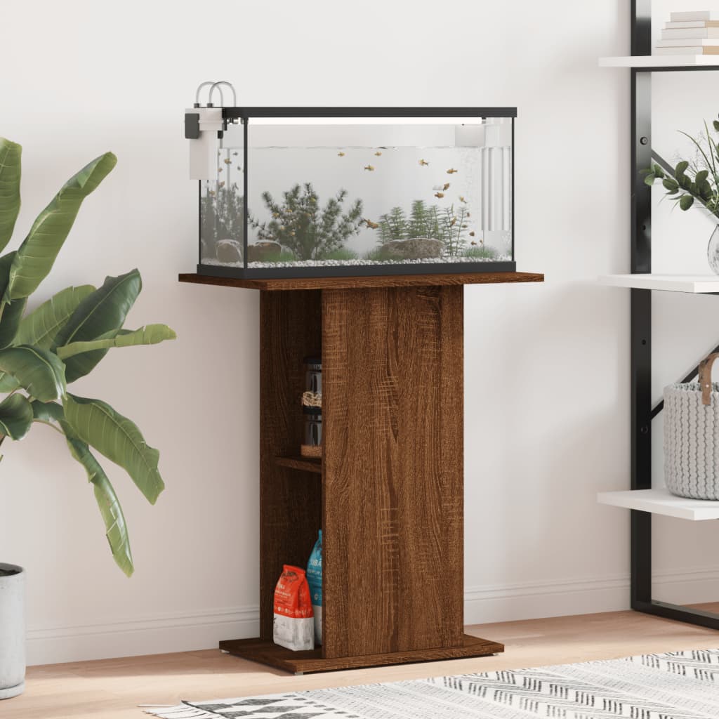 Aquarium Stand Brown Oak 60.5x36x72.5 cm Engineered Wood