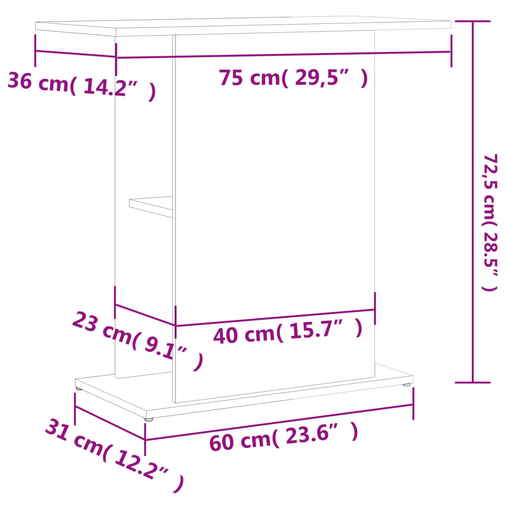 Aquarium Stand Black 75x36x72.5 cm Engineered Wood