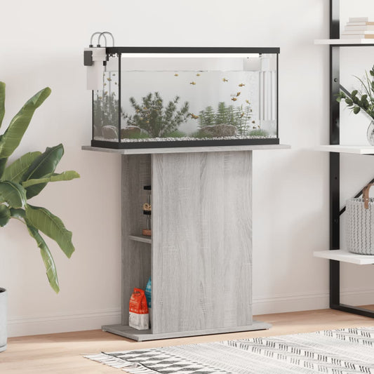 Aquarium Stand Grey Sonoma 75x36x72.5 cm Engineered Wood