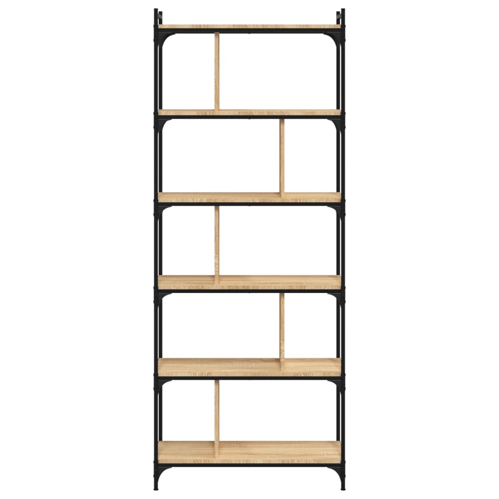 Bookcase 6-Tier Sonoma Oak 76x32x192 cm Engineered Wood