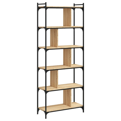 Bookcase 6-Tier Sonoma Oak 76x32x192 cm Engineered Wood