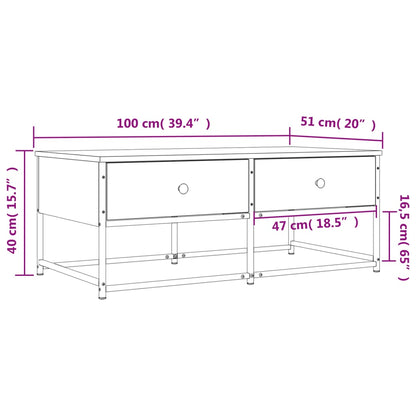 Coffee Table Brown Oak 100x51x40 cm Engineered Wood