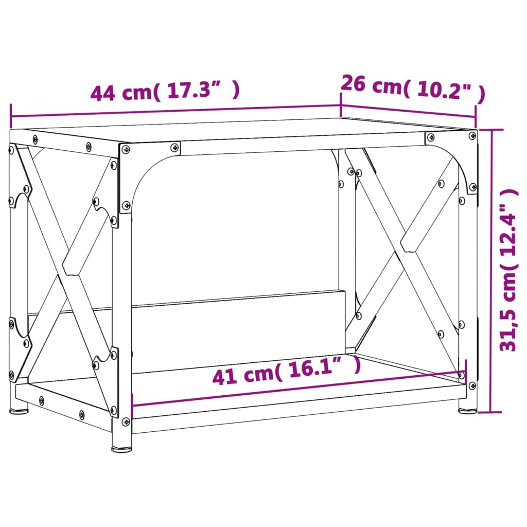 Printer Stand 2-Tier Black 44x26x31.5 cm Engineered Wood