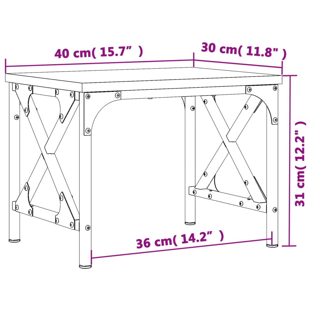 Printer Stand Smoked Oak 40x30x31 cm Engineered Wood