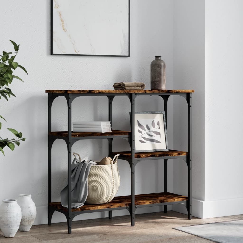 Console Table Smoked Oak 80x29x75 cm Engineered Wood