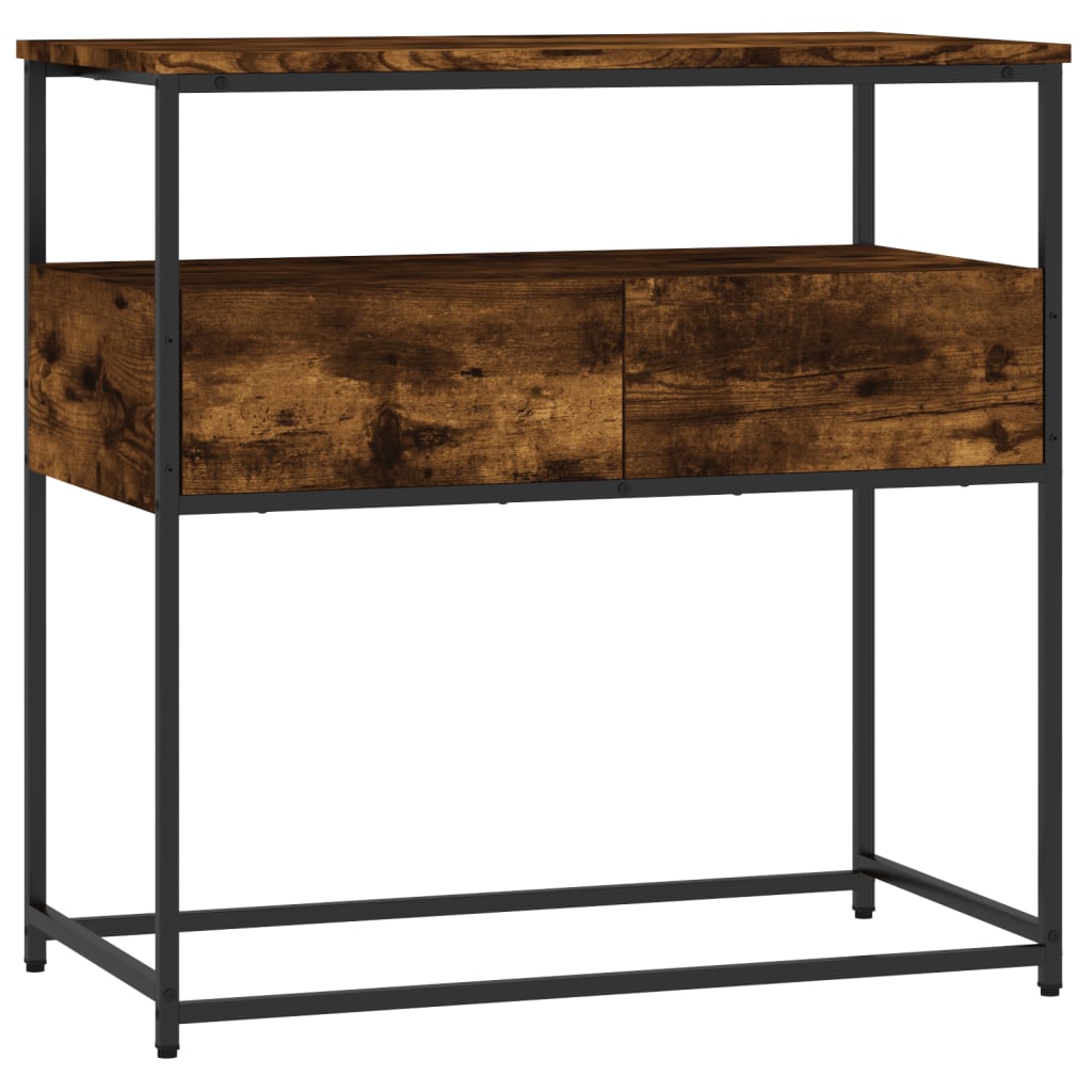 Console Table Smoked Oak 75x40x75 cm Engineered Wood