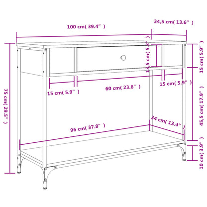 Console Table Sonoma Oak 100x34.5x75 cm Engineered Wood