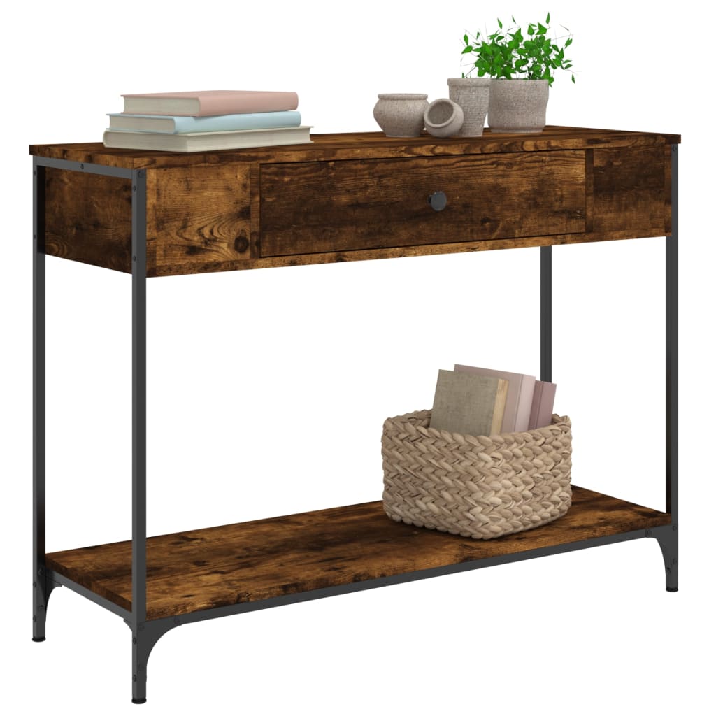 Console Table Smoked Oak 100x34.5x75 cm Engineered Wood