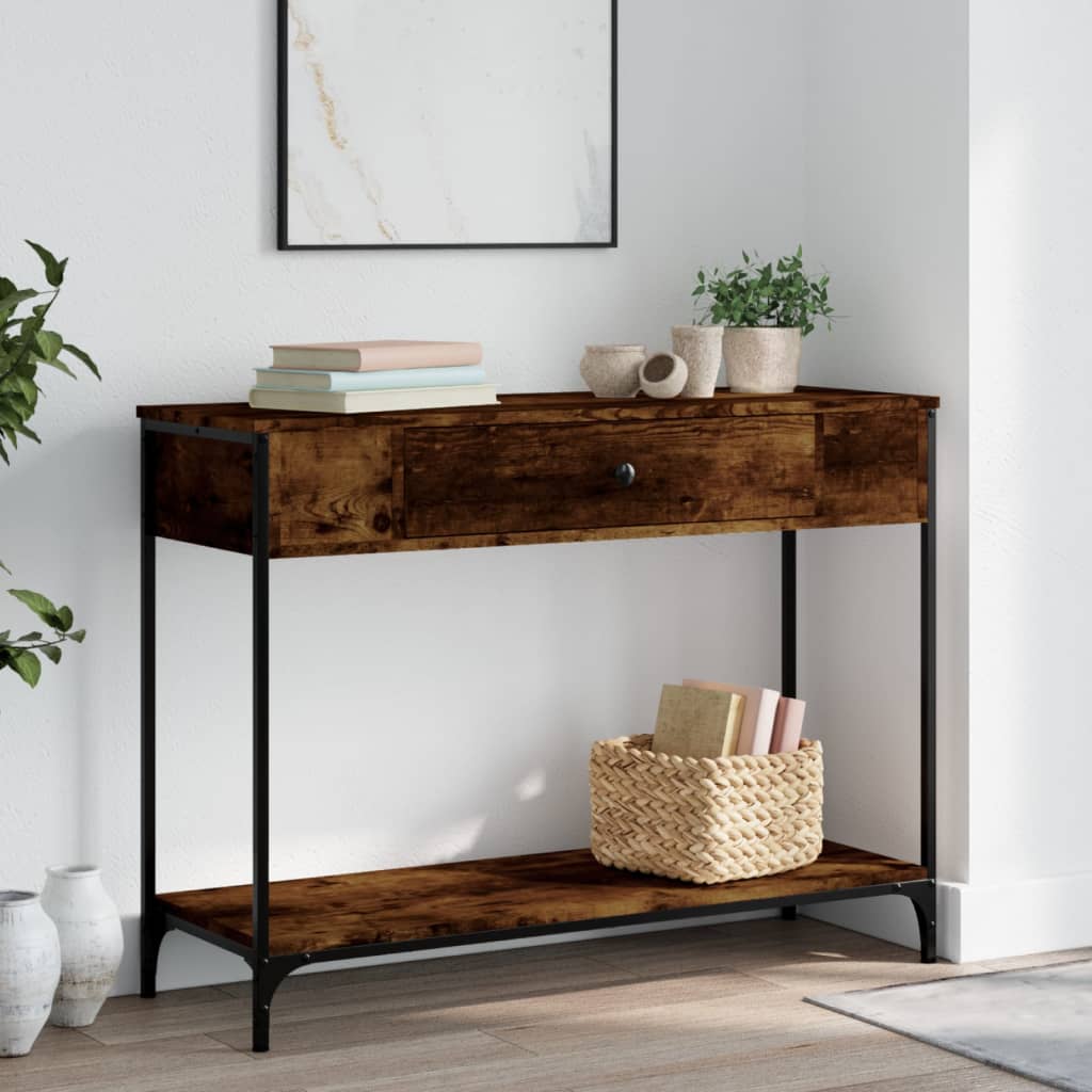 Console Table Smoked Oak 100x34.5x75 cm Engineered Wood