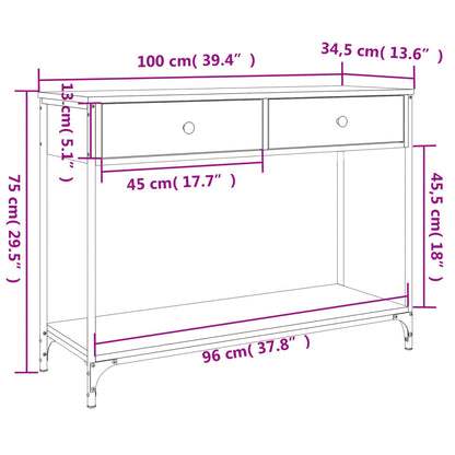 Console Table Sonoma Oak 100x34.5x75 cm Engineered Wood