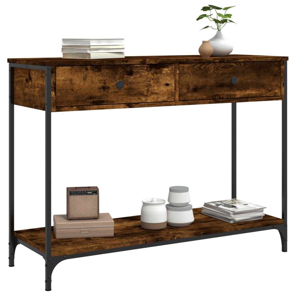 Console Table Smoked Oak 100x34.5x75 cm Engineered Wood