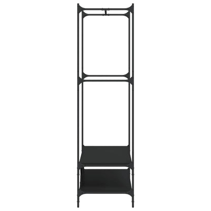 Clothes Rack with Shelves Black Engineered Wood