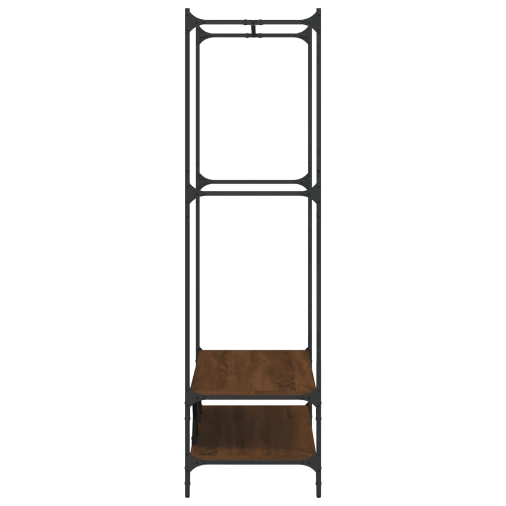 Clothes Rack with Shelves Brown Oak Engineered Wood