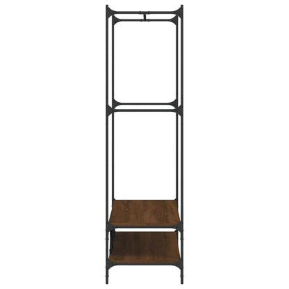 Clothes Rack with Shelves Brown Oak Engineered Wood