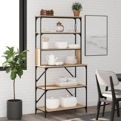 Baker's Rack 6-Tier Sonoma Oak 90x40x180 cm Engineered Wood