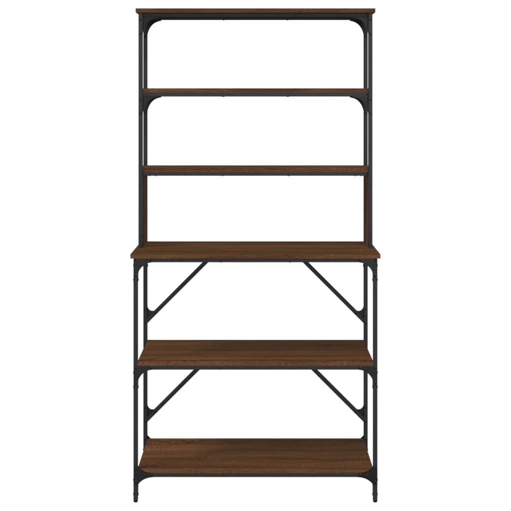 Baker's Rack 6-Tier Brown Oak 90x40x180 cm Engineered Wood