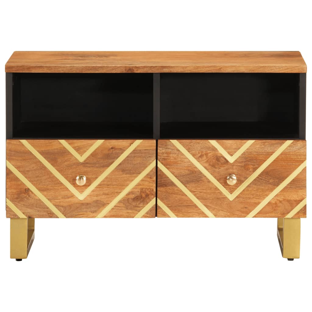 TV Cabinet Brown and Black 70x33.5x46 cm Solid Wood Mango