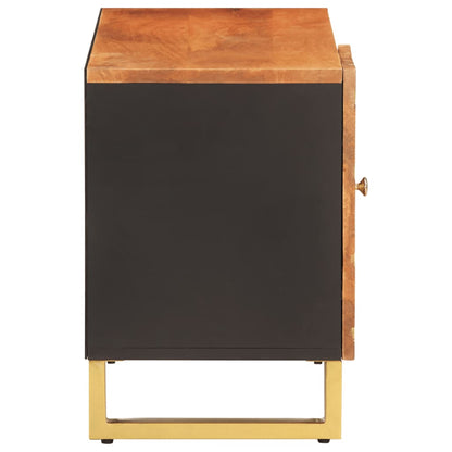 TV Cabinet Brown and Black 80x31.5x46 cm Solid Wood Mango