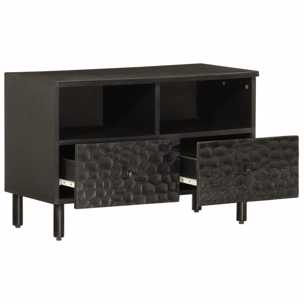 TV Cabinet Black 70x33x46 cm Solid Wood Mango