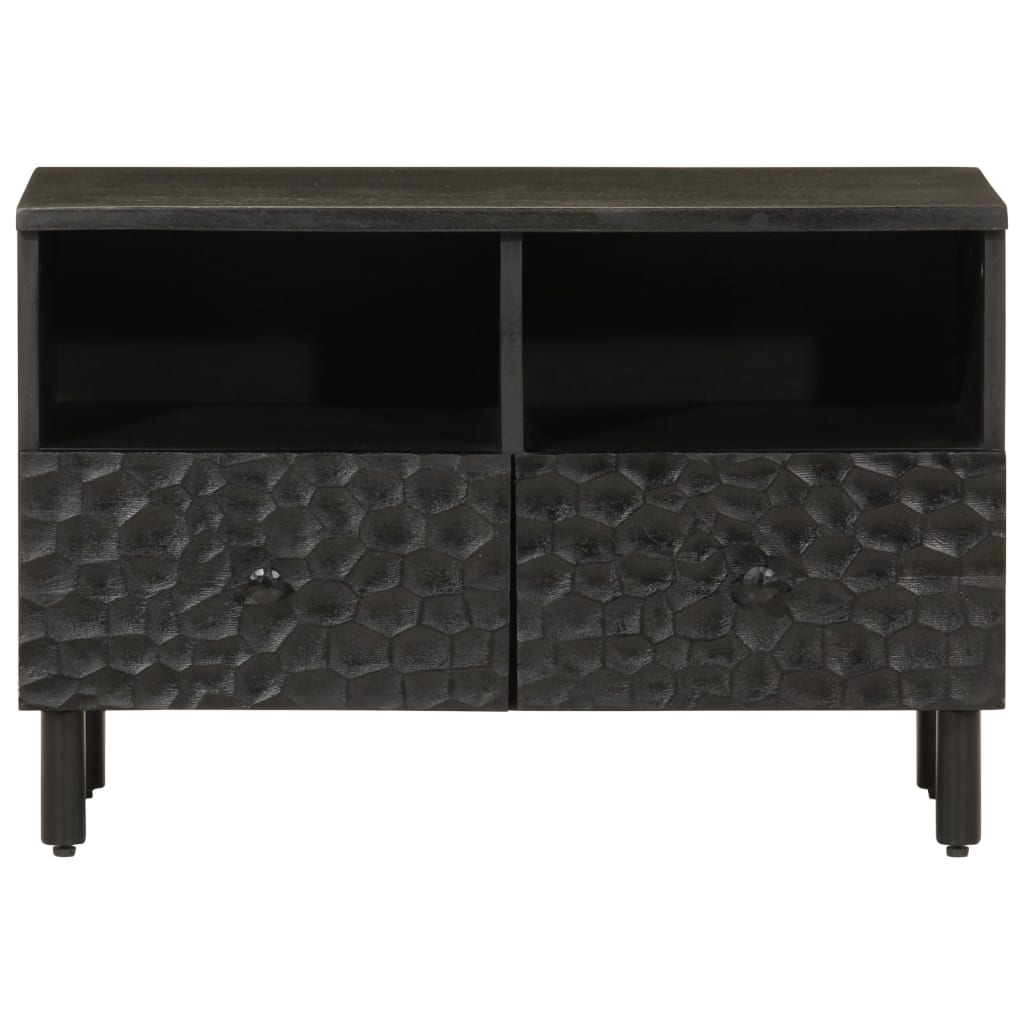 TV Cabinet Black 70x33x46 cm Solid Wood Mango