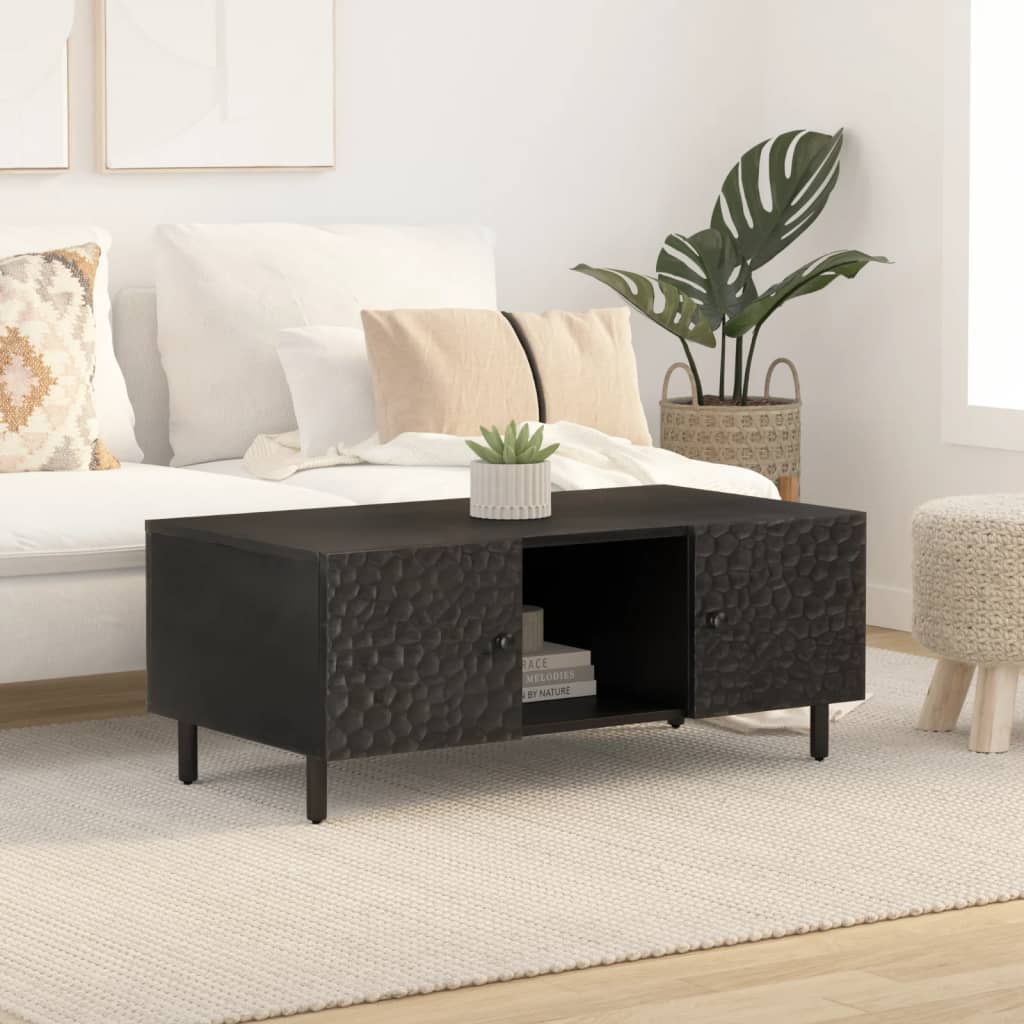 Coffee Table Black 100x54x40 cm Solid Wood Mango